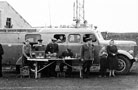 На учениях возле автомашины связи и освещения АСО, 1961 год.