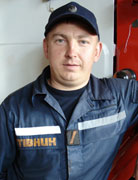 <b>Грибок Сергей Анатольевич</b> старший пожарный 3-го караула СГПЧ-1 старший сержант службы гражданской защиты